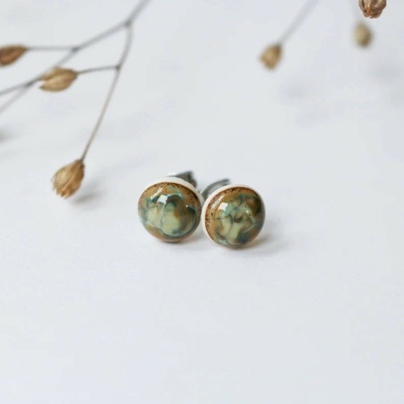 Ash Glaze Stud Earrings