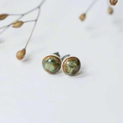 Ash Glaze Stud Earrings
